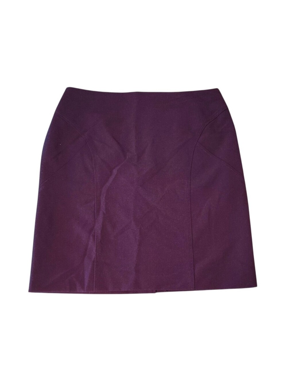 Worthington Dark Purple Straight Mini Skirt Lined SZ 12 Petite Officewear - Picture 2 of 8